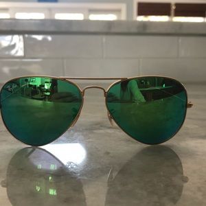 blue green aviator ray bans